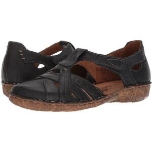 Josef Seibel Womens Rosalie 29 Sandals EU 40 US 9 Black Leather EUC